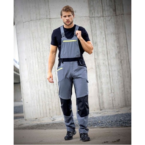 Pantaloni de lucru cu pieptar 4Xstretch H6098 GRI